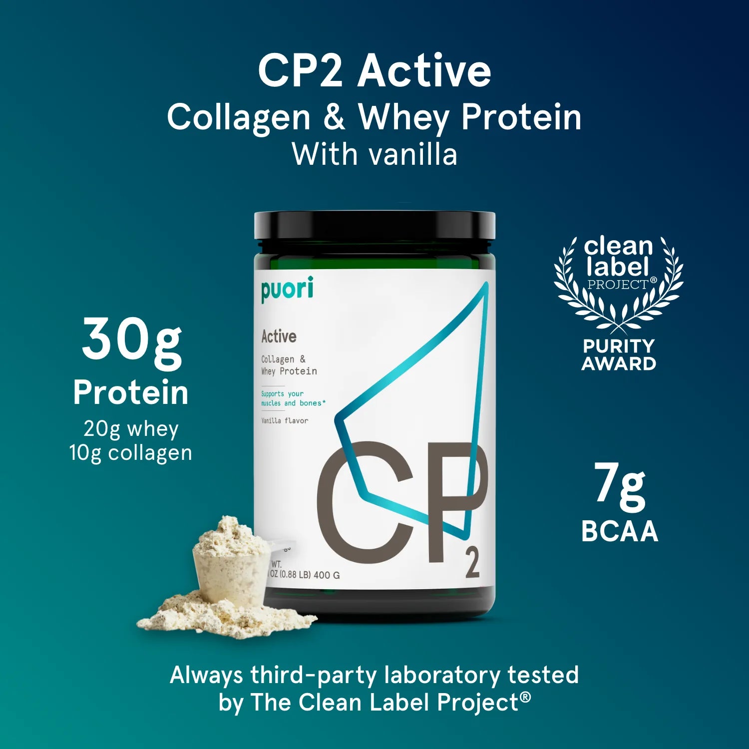 Puori Protein Powder Collagen CP2 Bourbon Vanille 1 Pack