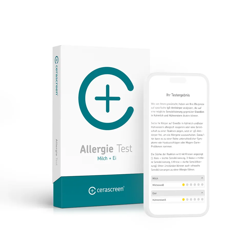 cerascreen Vital Milch-Ei Allergietest Blut Selbsttest