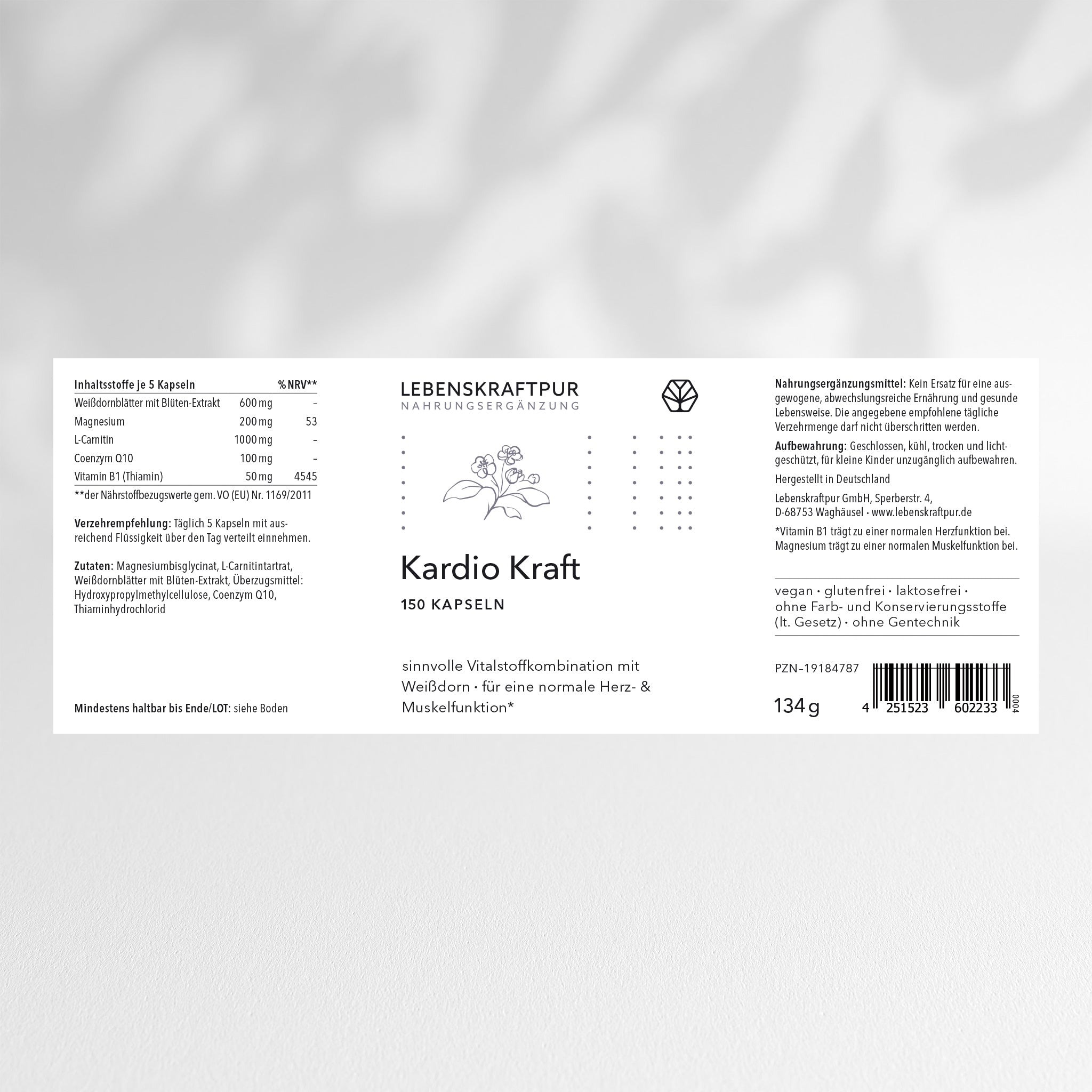 LebenskraftPur Kardio Kraft Kapseln vegan Coenzym Q10