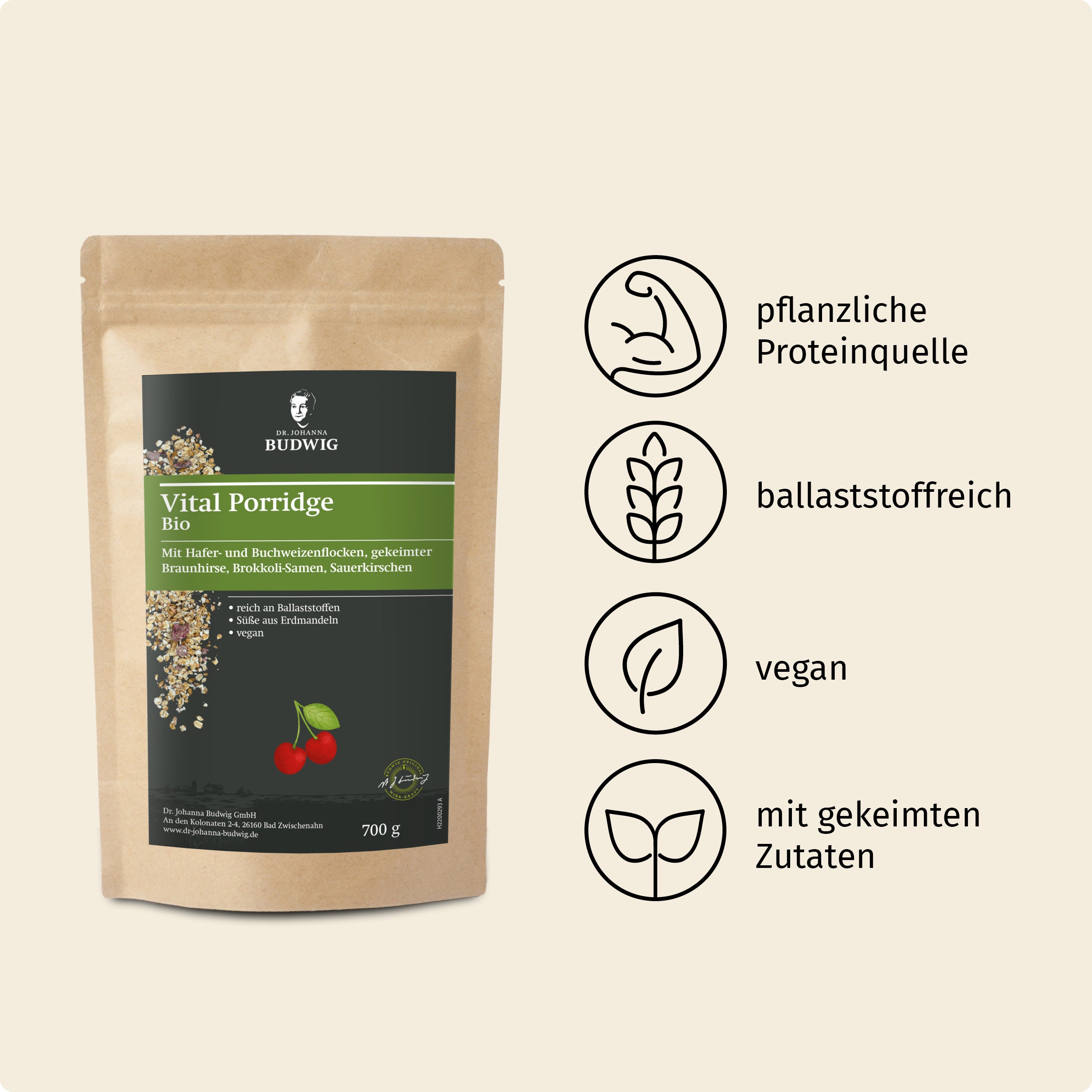 Dr. Johanna Budwig Vital Porridge Porridge 700 g glutenfrei