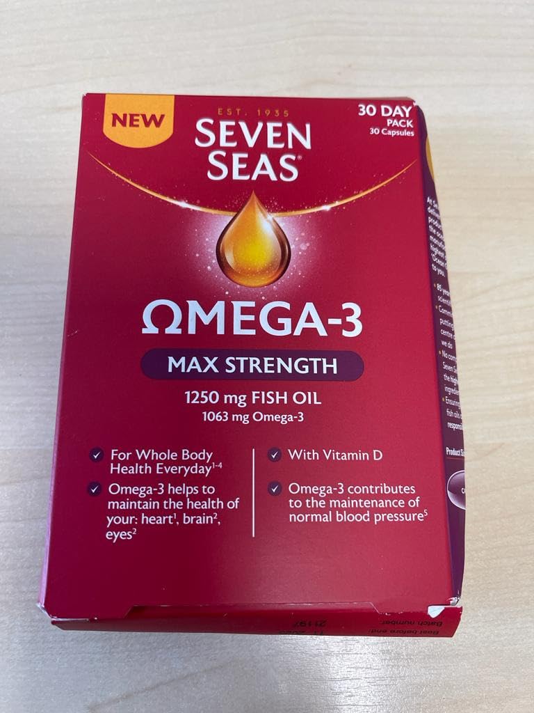 Seven Seas Max Strength Omega-3 Fischöl 30 Kapseln Vitamin D
