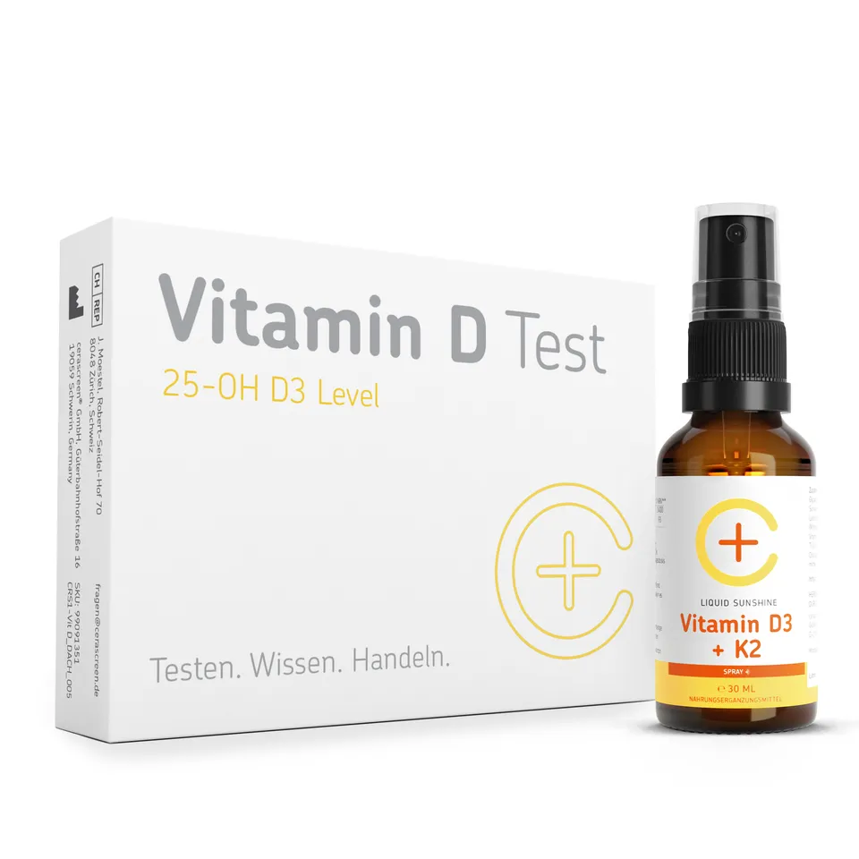 cerascreen Vital Vitamin-D-Set Test + Spray D3 K2