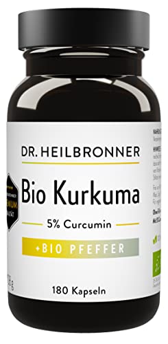 Dr. Heilbronner Bio Kurkuma Pfeffer Kapseln 180 Stk vegan