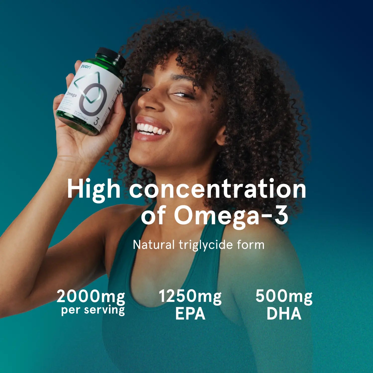 Puori O3 Omega-3 Fischöl Kapseln 120 Stück EPA DHA