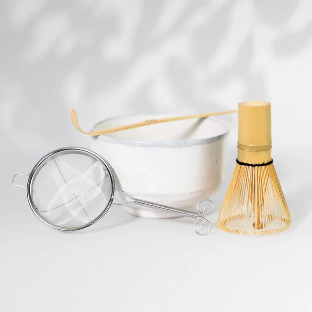 LebenskraftPur Premium Matcha-Zubehör Set 4-teilig Bambus