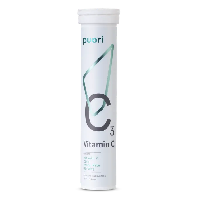 Puori C3 Vitamin C Brause Zink Ginseng Yerba Mate