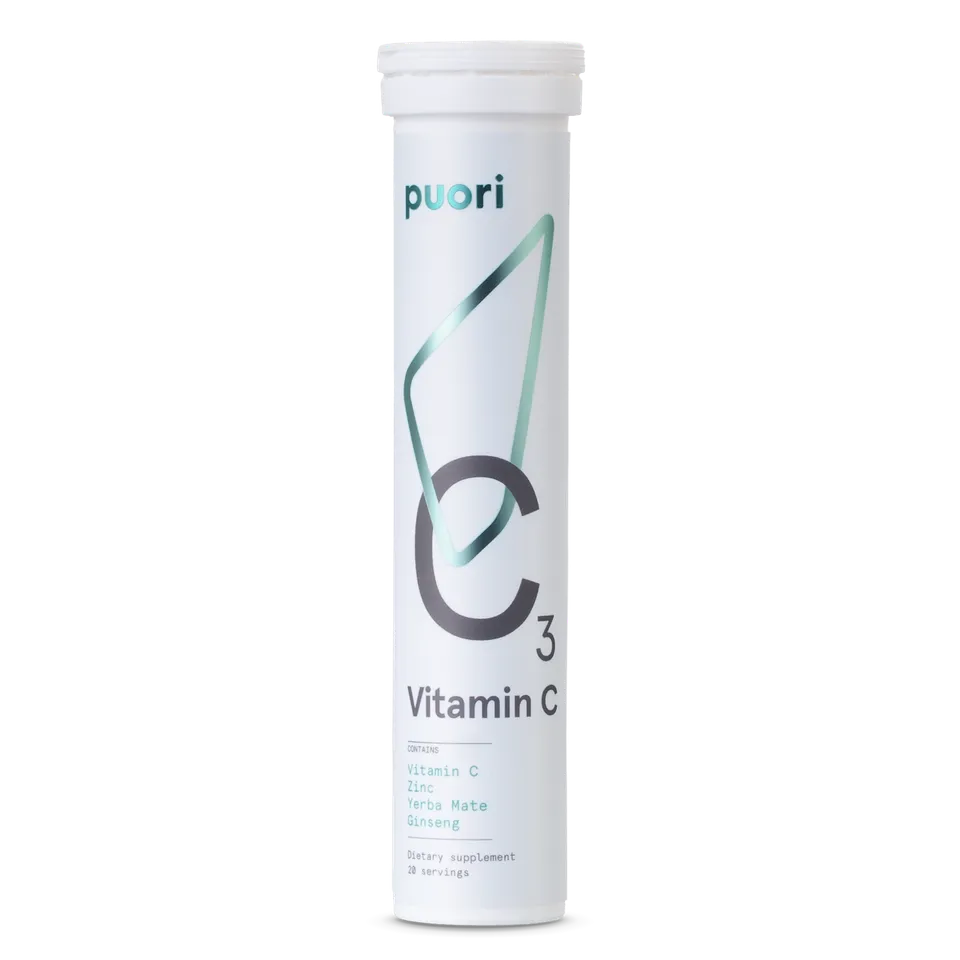 Puori C3 Vitamin C Brause Zink Ginseng Yerba Mate