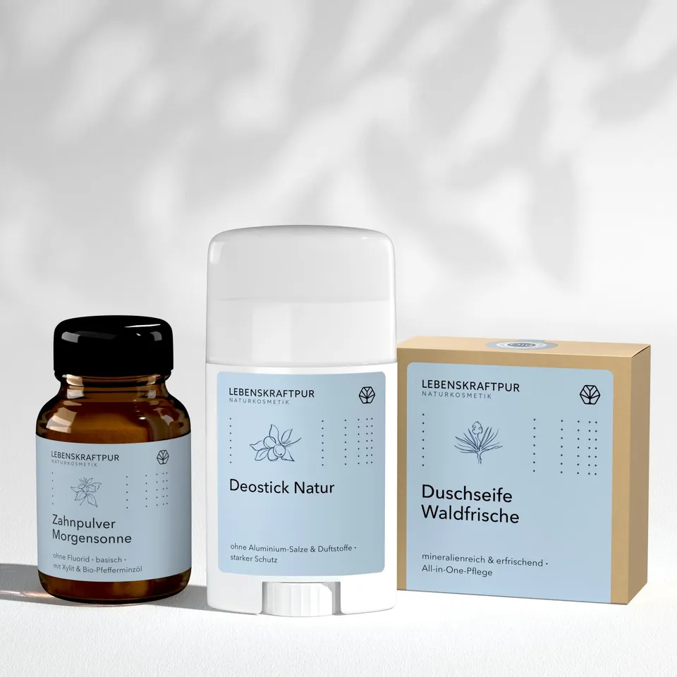LebenskraftPur Naturkosmetik Vitalbox Basis Set 3-teilig Seife Deo Zahn