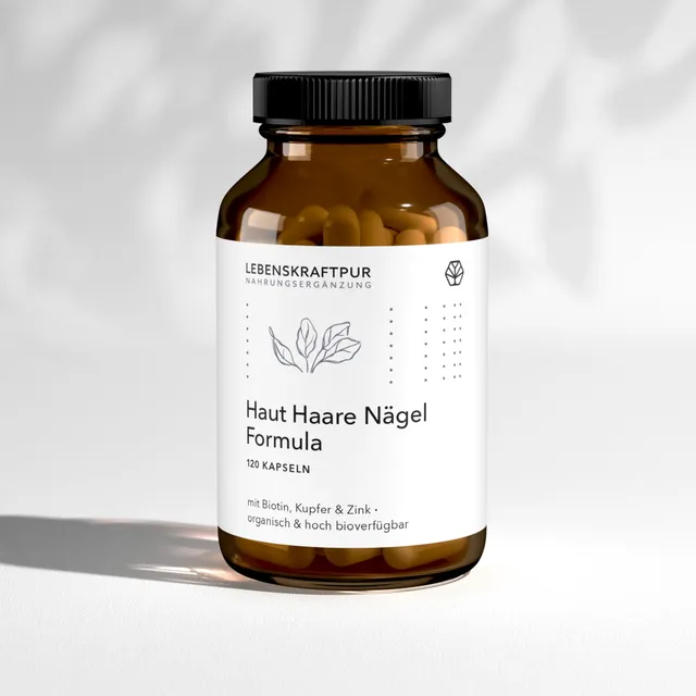 Lebenskraftpur Haut Haare Nägel Formula Kapseln vegan mit Biotin
