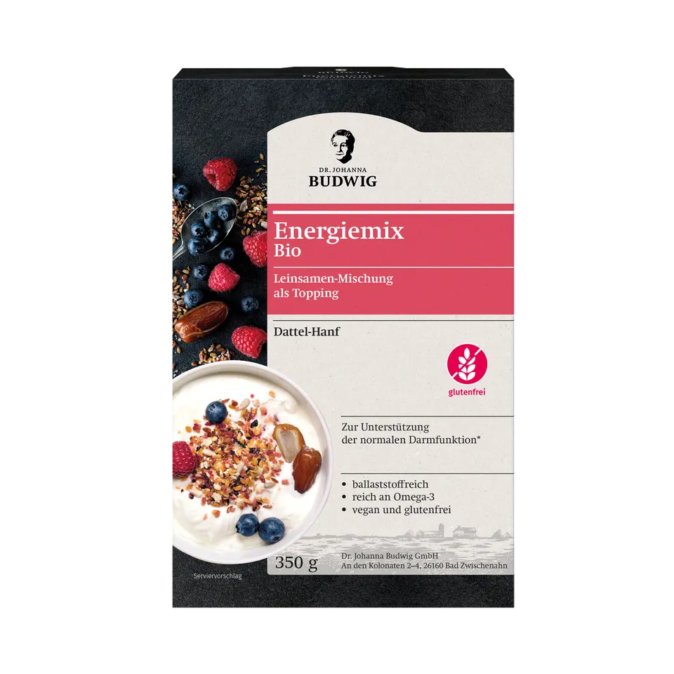 Dr. Johanna Budwig Leinsamen Energiemix Dattel-Hanf 350 g