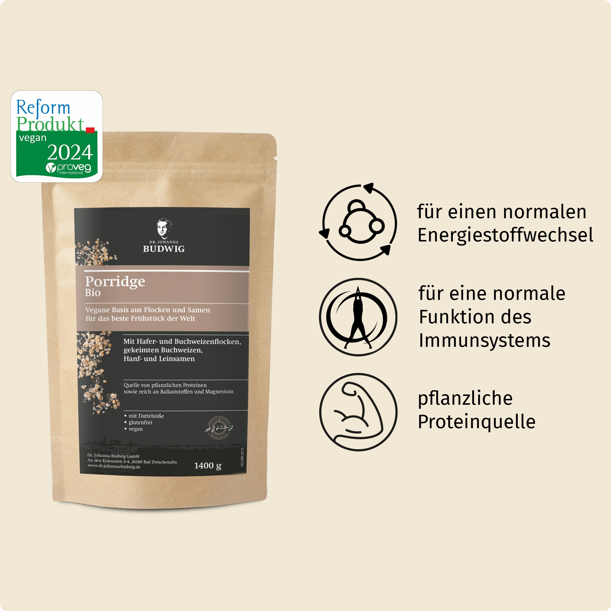 Dr. Johanna Budwig Kossis Frühstücks-Paket Porridge Omega-3