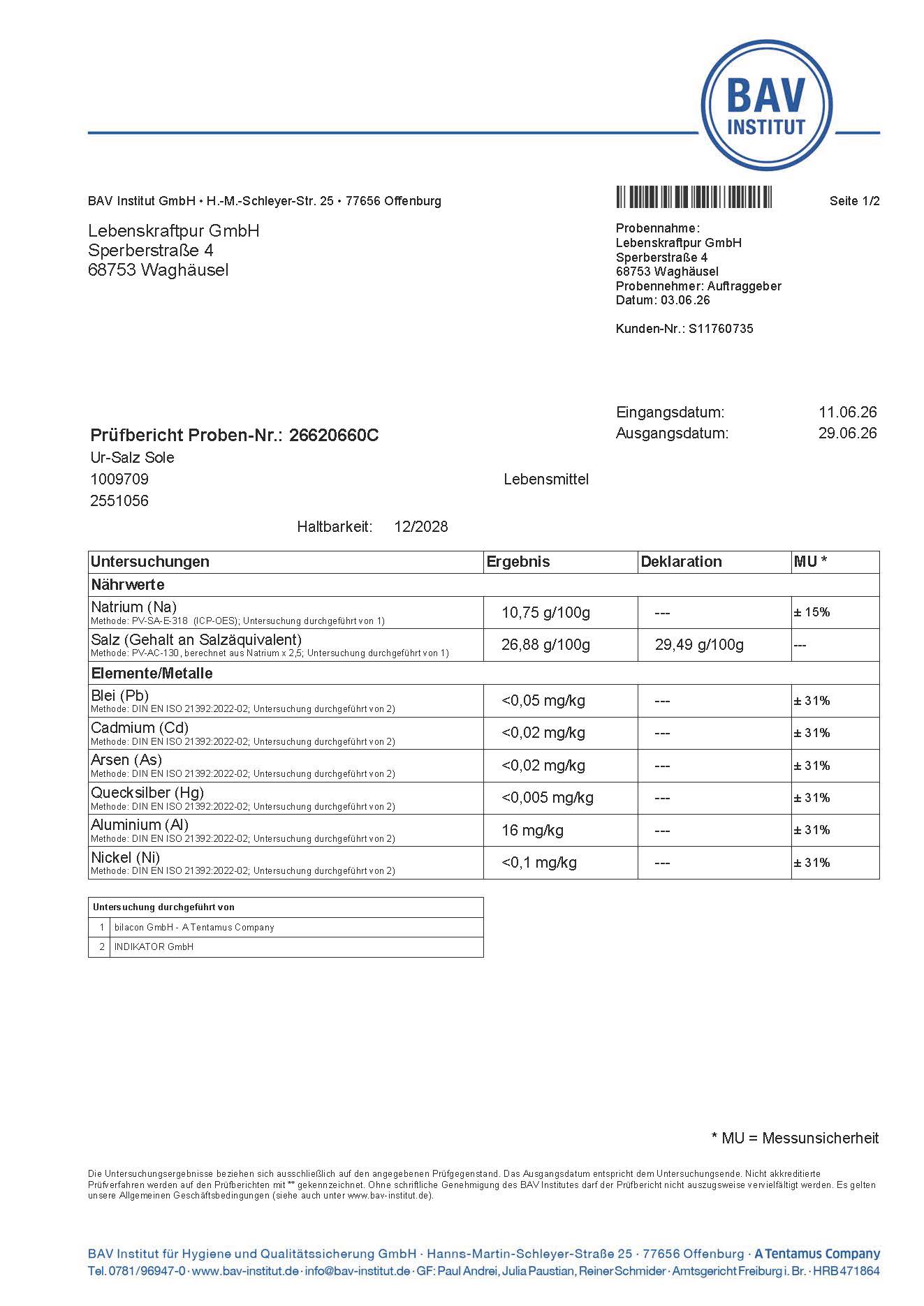 LebenskraftPur Ur-Salz Sole Natursalz Flüssigkeit