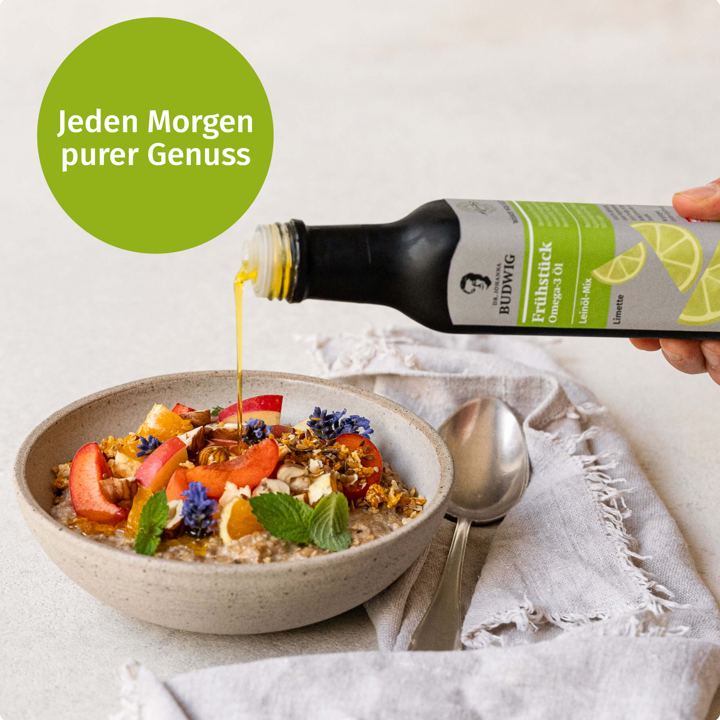 Dr. Johanna Budwig Omega-3 Öle Frühstücksöl Limette Öl mit ALA