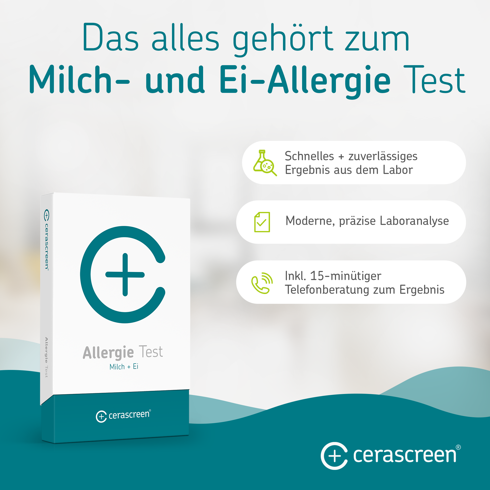 cerascreen Vital Milch-Ei Allergietest Blut Selbsttest