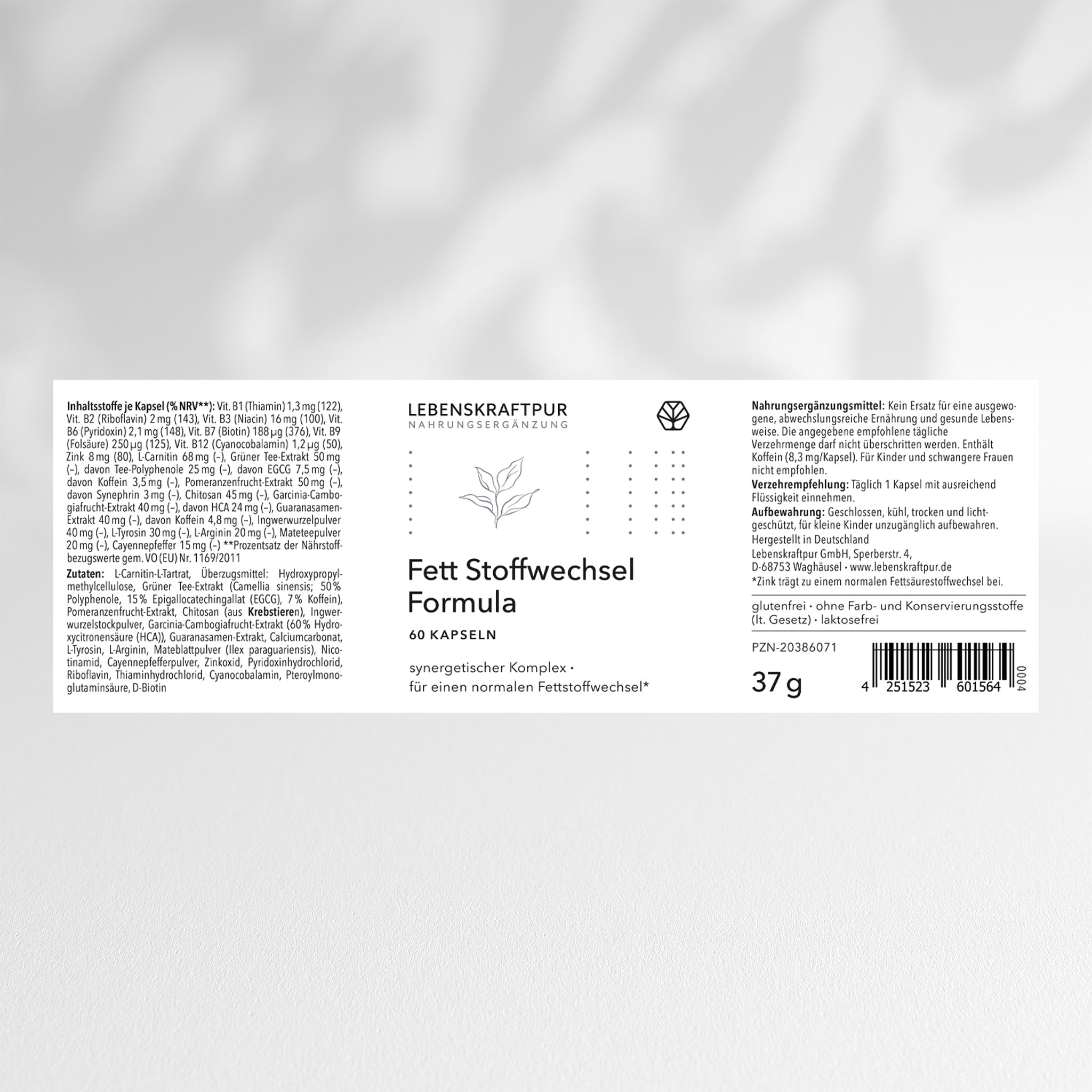 LebenskraftPur Fett Stoffwechsel Formula Kapseln Zink