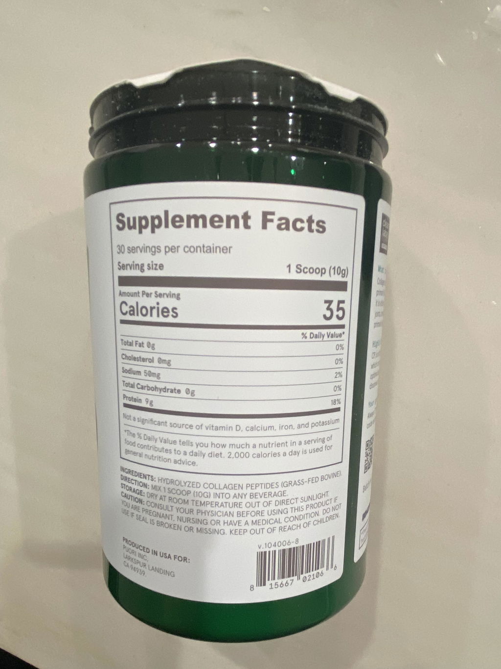 Puori CP1 Kollagen Peptide Pulver 10g Typ I III