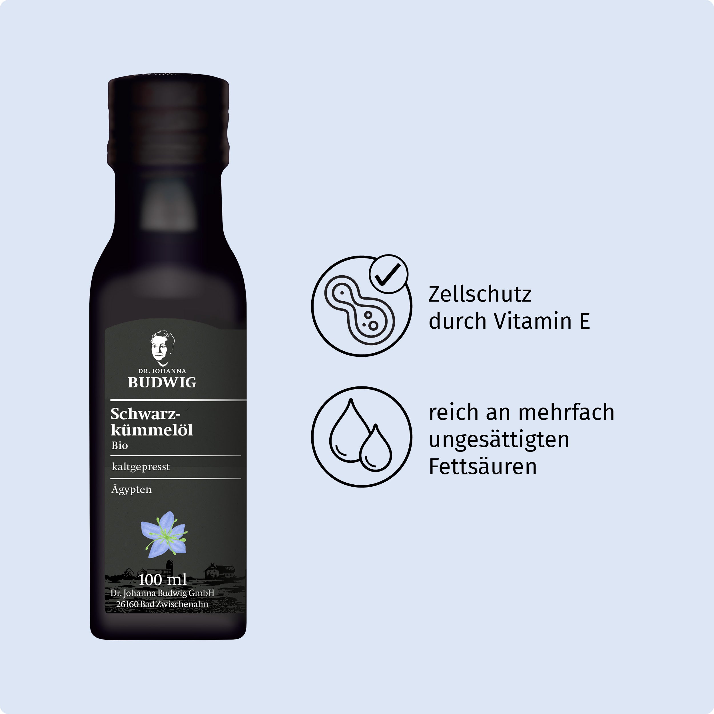 Dr. Johanna Budwig Schwarzkümmelöl Vorratspack Öl 4x100 ml