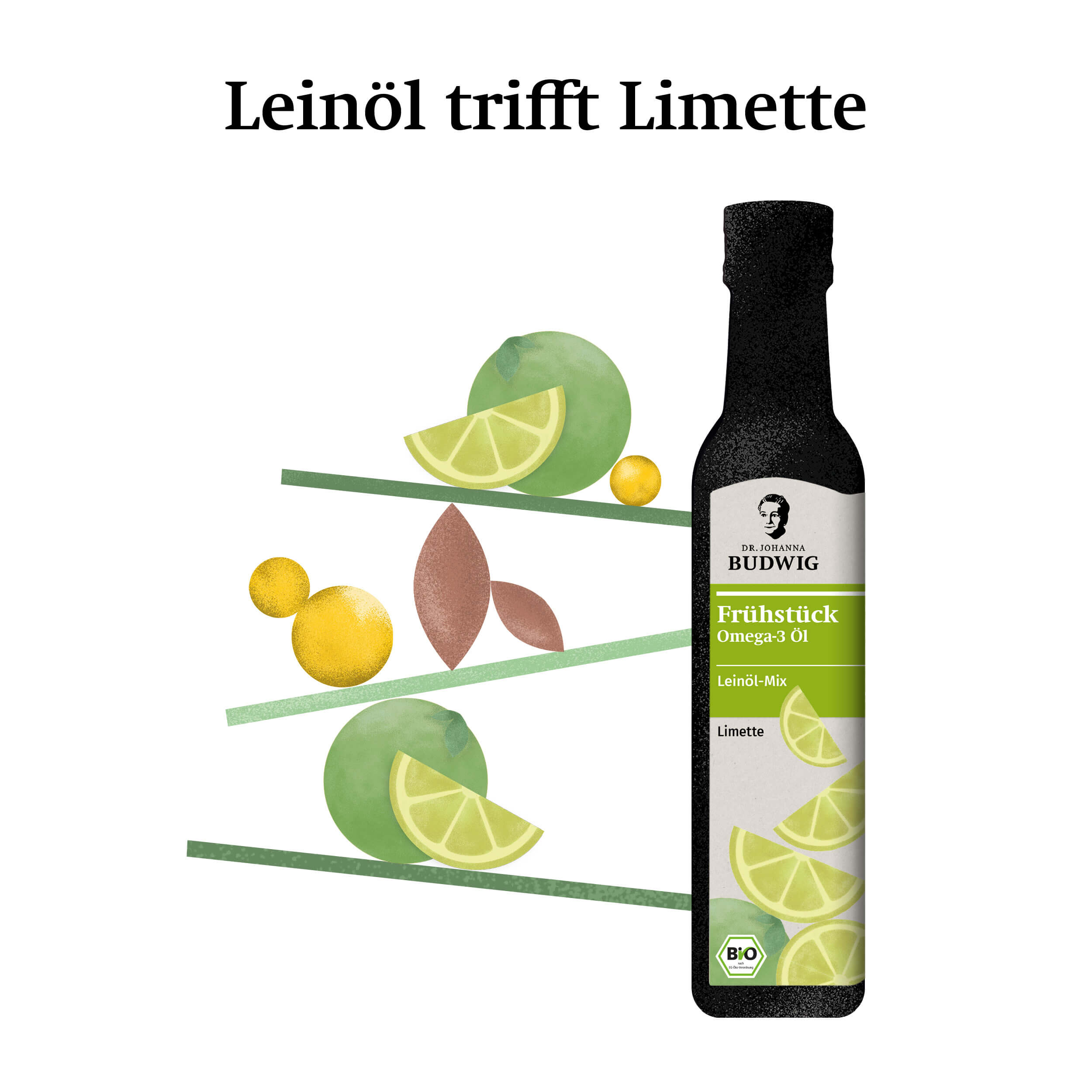 Dr. Johanna Budwig Omega-3 Öle Frühstücksöl Limette Öl mit ALA