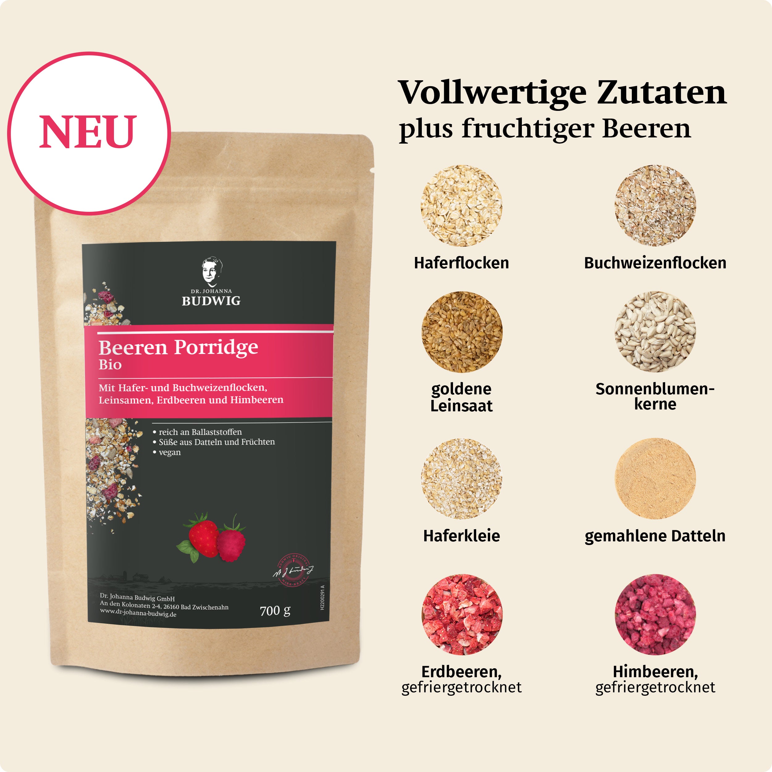 Dr. Johanna Budwig Algenöl Kids Kennenlern-Paket Beeren Porridge
