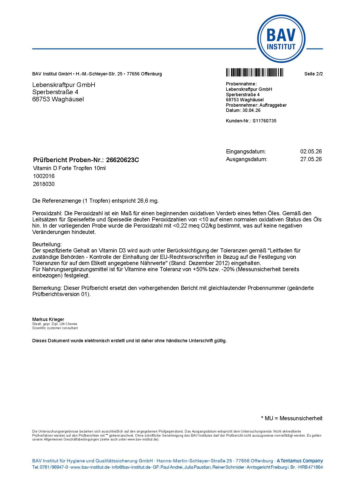 LebenskraftPur Vitamin D Forte Tropfen 10000 IE MCT-Öl
