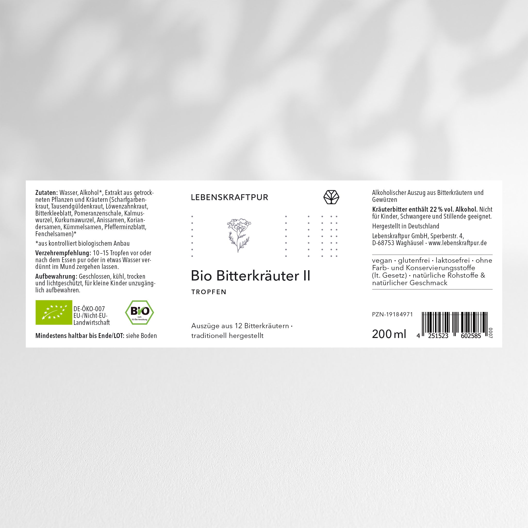 LebenskraftPur Bio Bitterkräuter II Tropfen 100 ml 12 Kräuter
