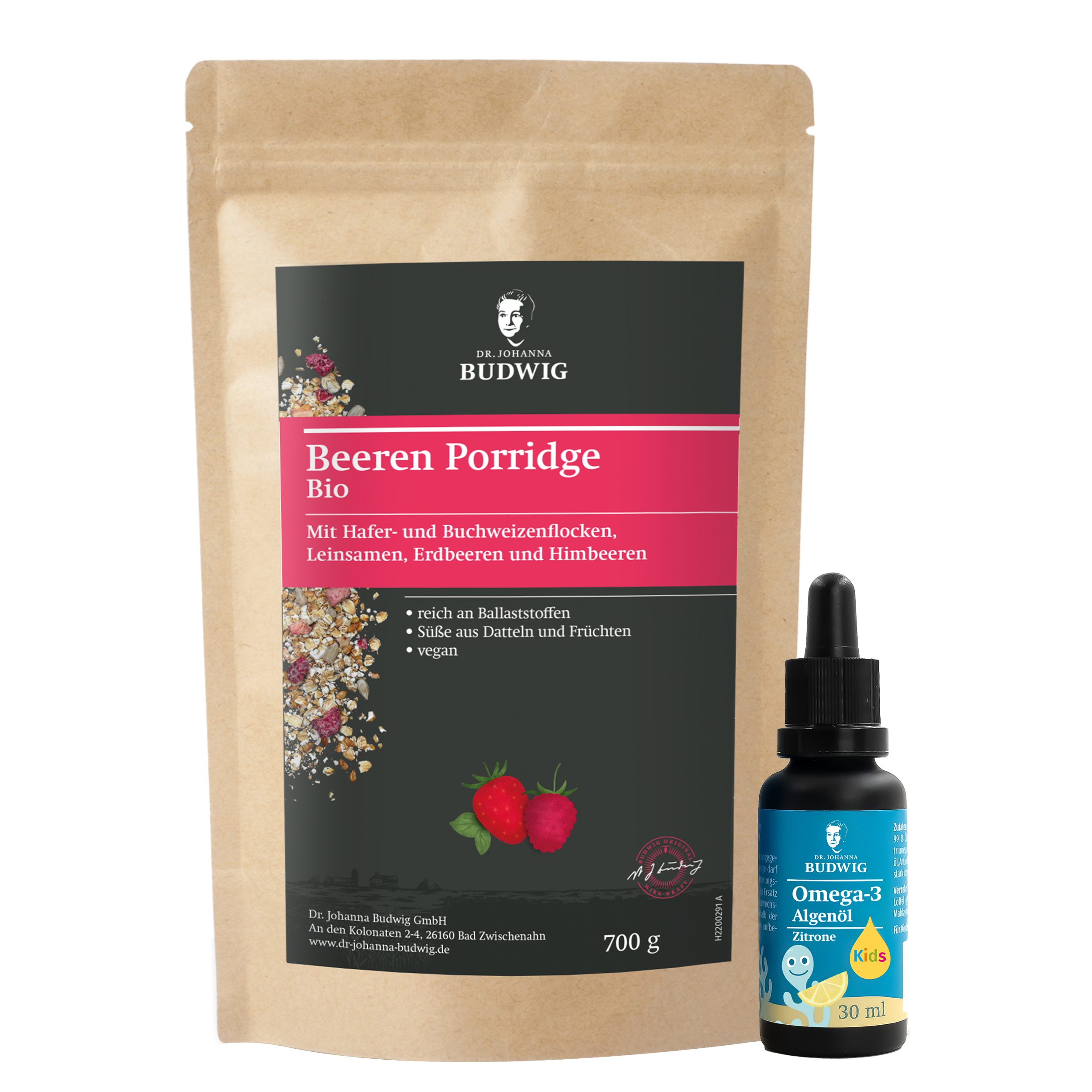 Dr. Johanna Budwig Algenöl Kids Kennenlern-Paket Beeren Porridge