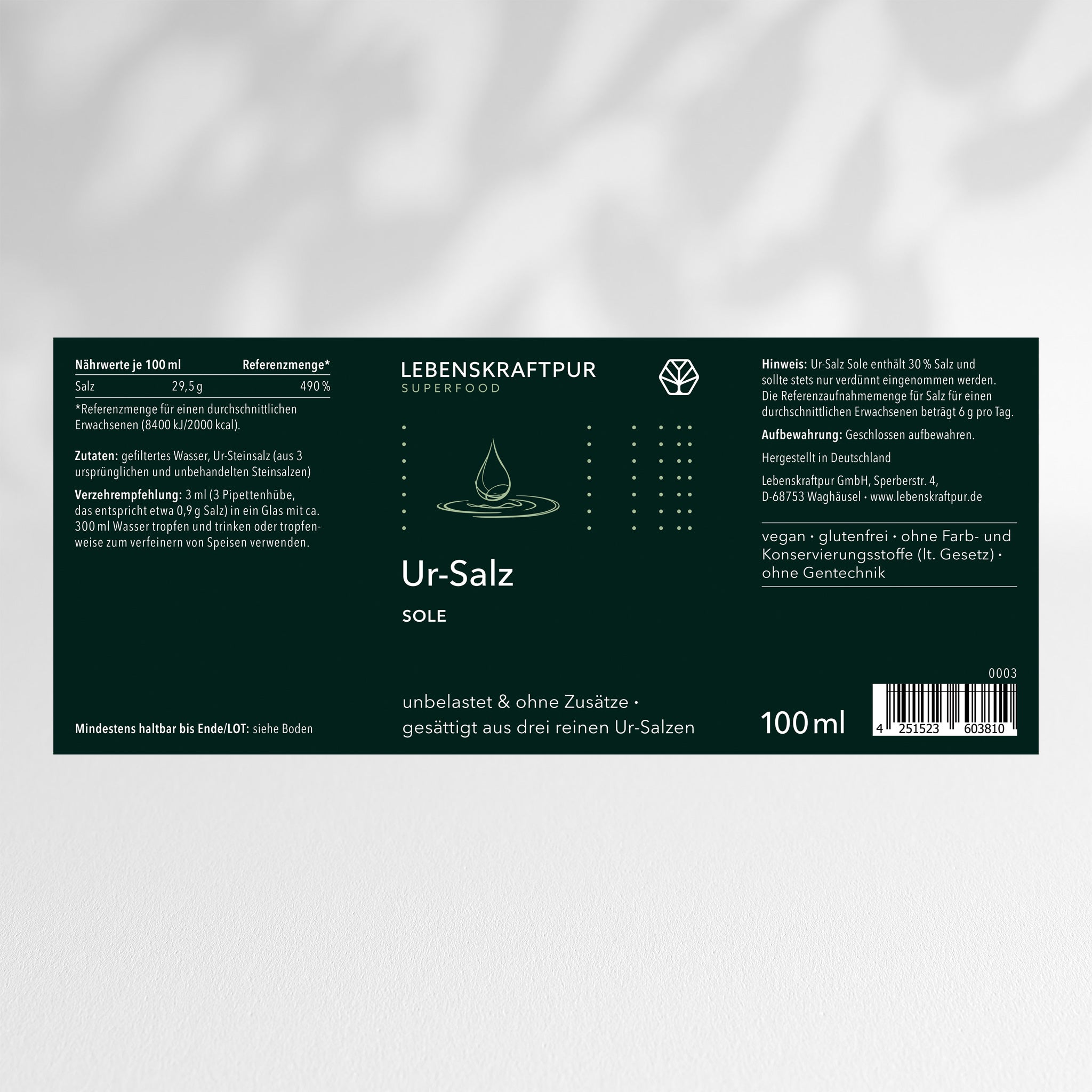 LebenskraftPur Ur-Salz Sole Natursalz Flüssigkeit