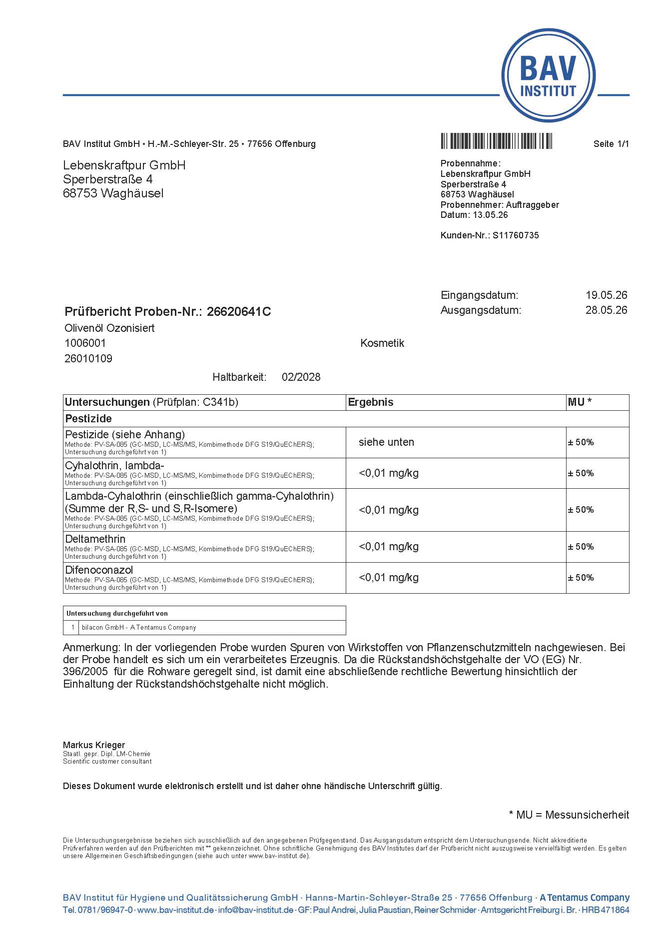 LebenskraftPur Naturkosmetik Olivenöl Ozonisiert Öl Bio vegan