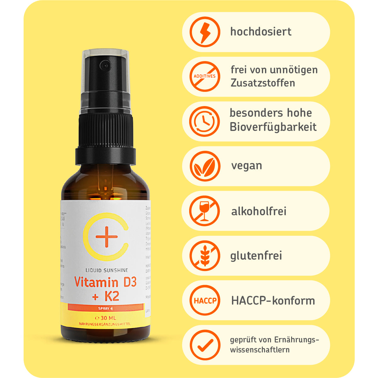 cerascreen Vital Vitamin-D-Spray D3+K2 Nahrungsergänzung 30ml