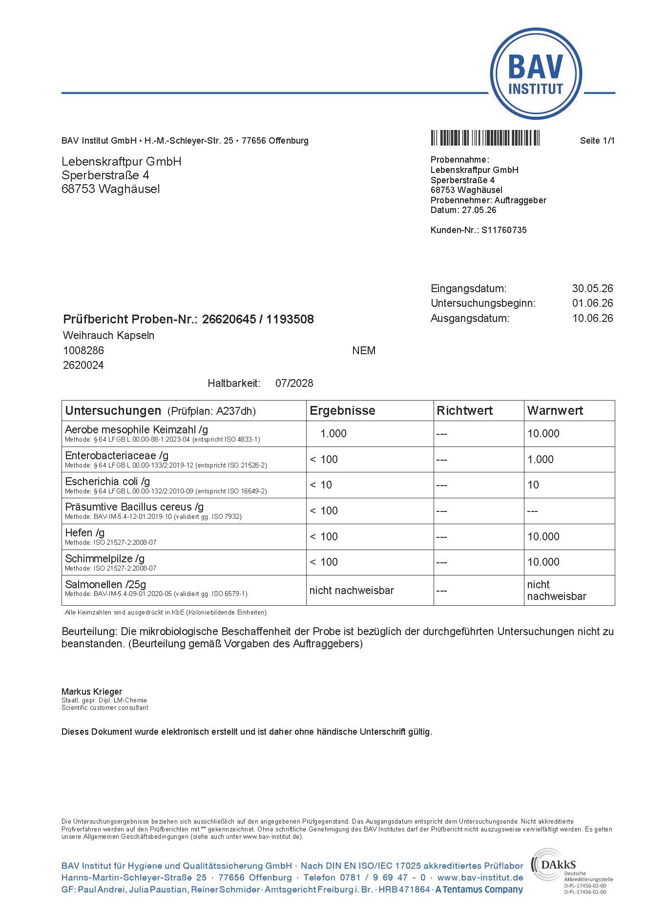 LebenskraftPur Weihrauch Kapseln Boswellia Harz vegan