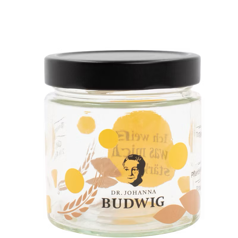 Dr. Johanna Budwig Frühstücksglas 300 ml mit Deckel