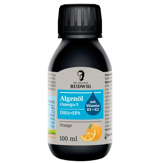 Dr. Budwig Omega-3 Algenöl Orange D3 K2 Öl