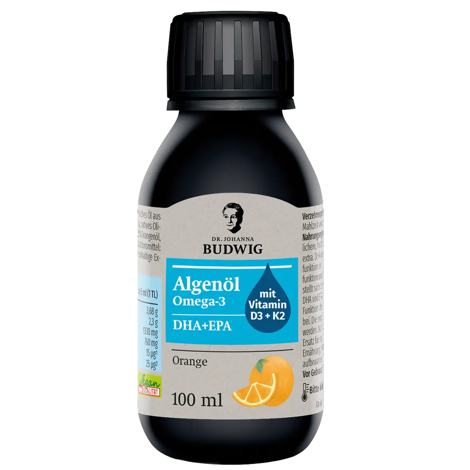 Dr. Budwig Omega-3 Algenöl Orange D3 K2 Öl