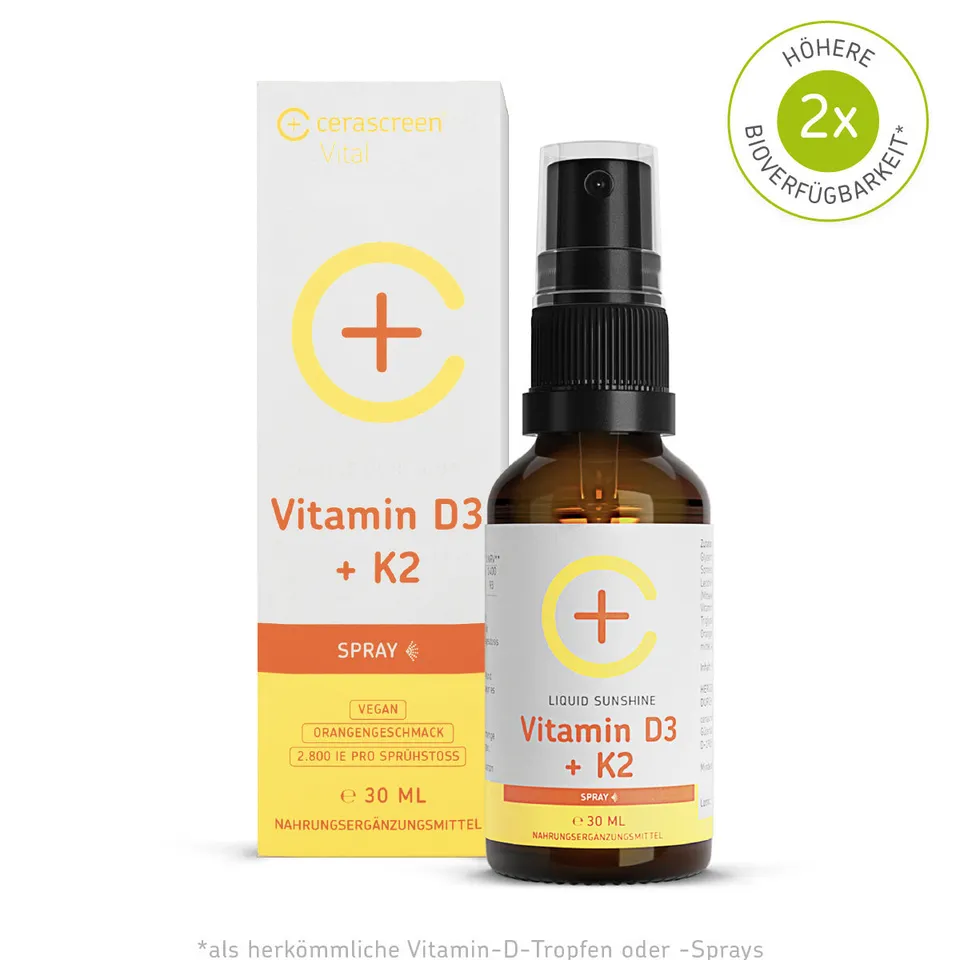 cerascreen Vital Vitamin-D-Spray D3+K2 Nahrungsergänzung 30ml