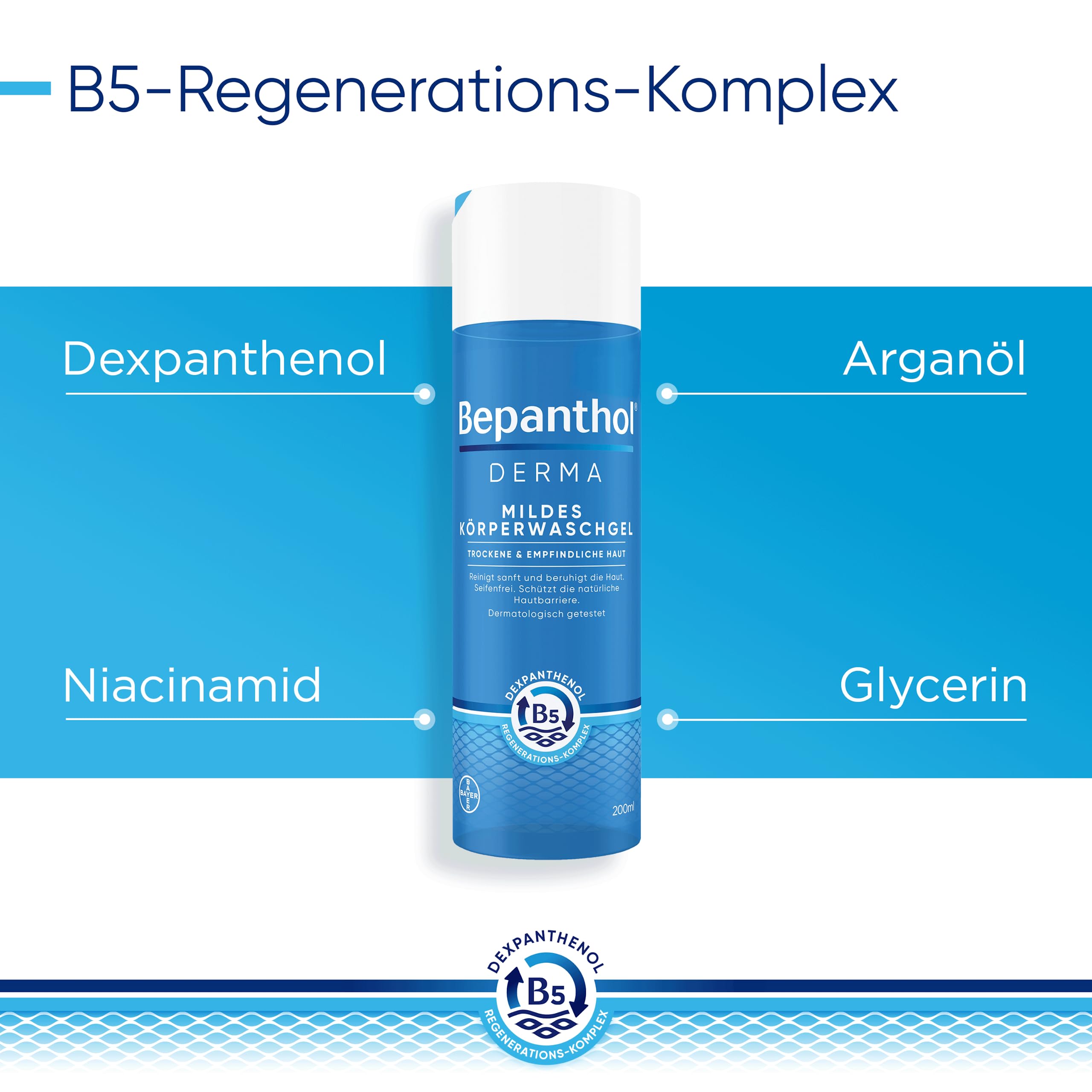 Bepanthol Derma Mildes Körperwaschgel Duschgel 400 ml seifenfrei