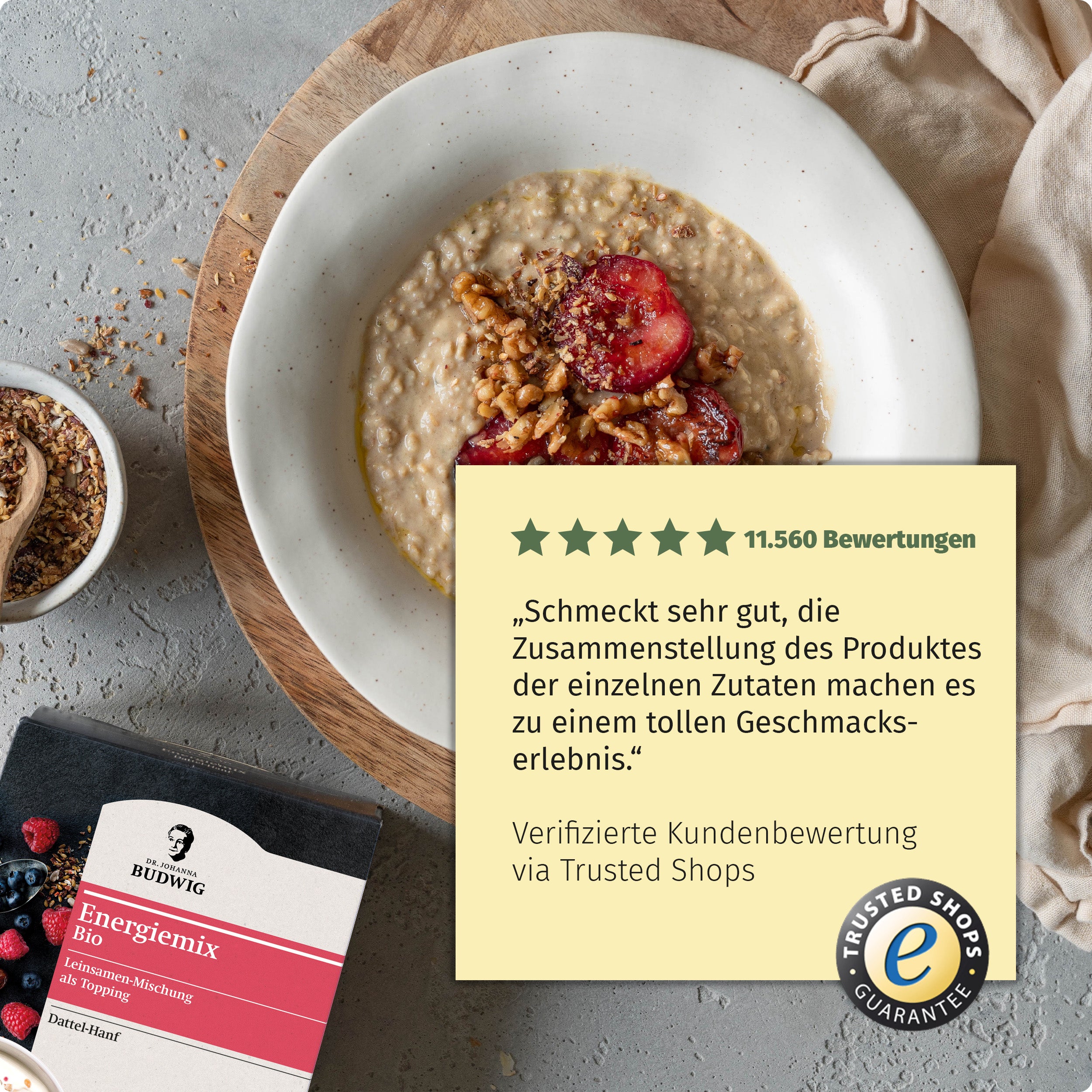Dr. Johanna Budwig Leinsamen Energiemix Dattel-Hanf 350 g