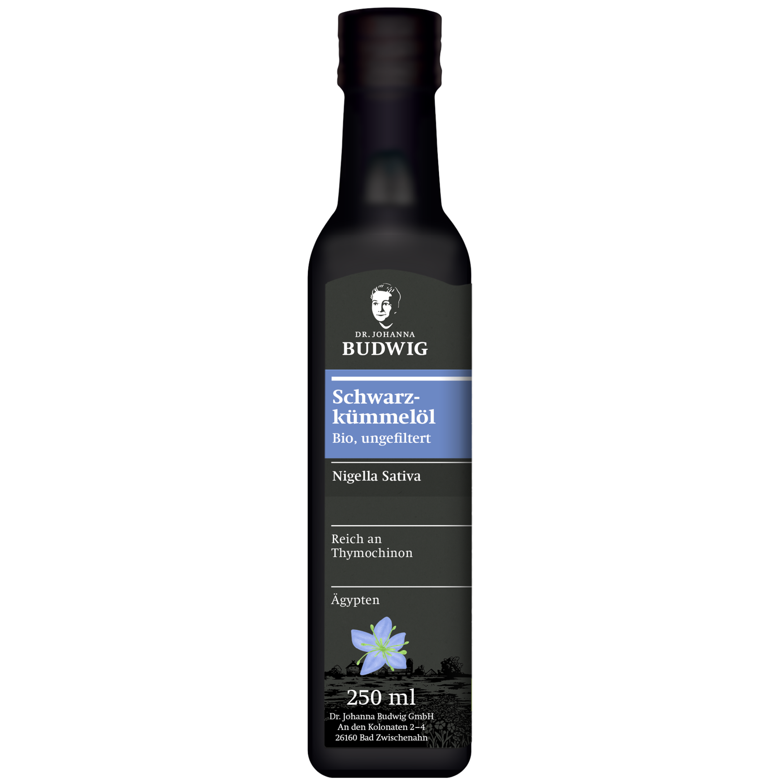 Dr. Johanna Budwig Schwarzkümmelöl ungefiltert 250 ml Bio