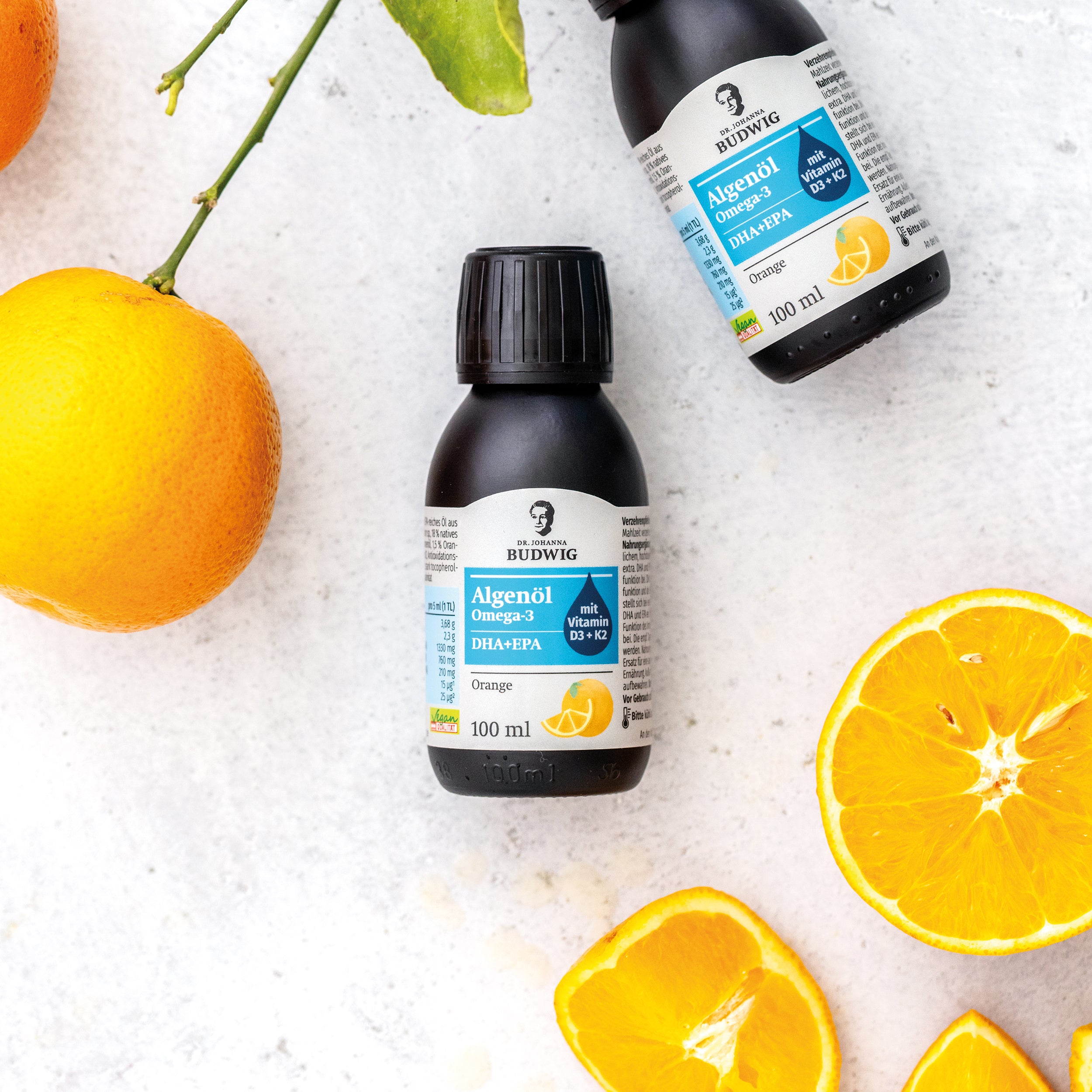 Dr. Budwig Omega-3 Algenöl Orange D3 K2 Öl