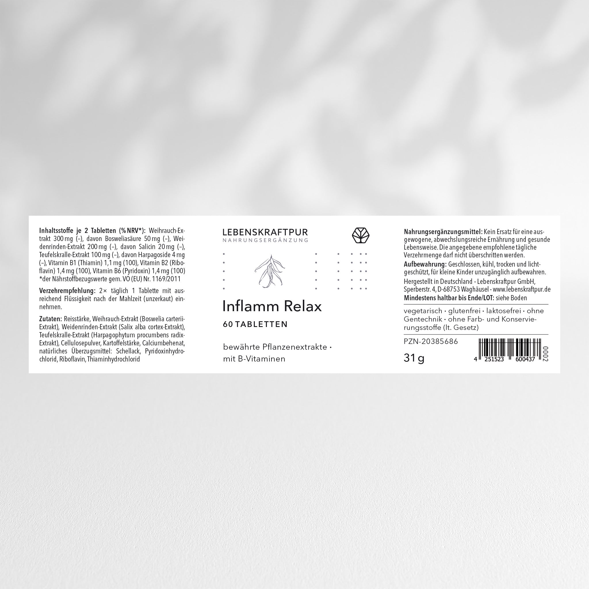 LebenskraftPur Inflamm Relax Tabletten vegetarisch Weihrauch
