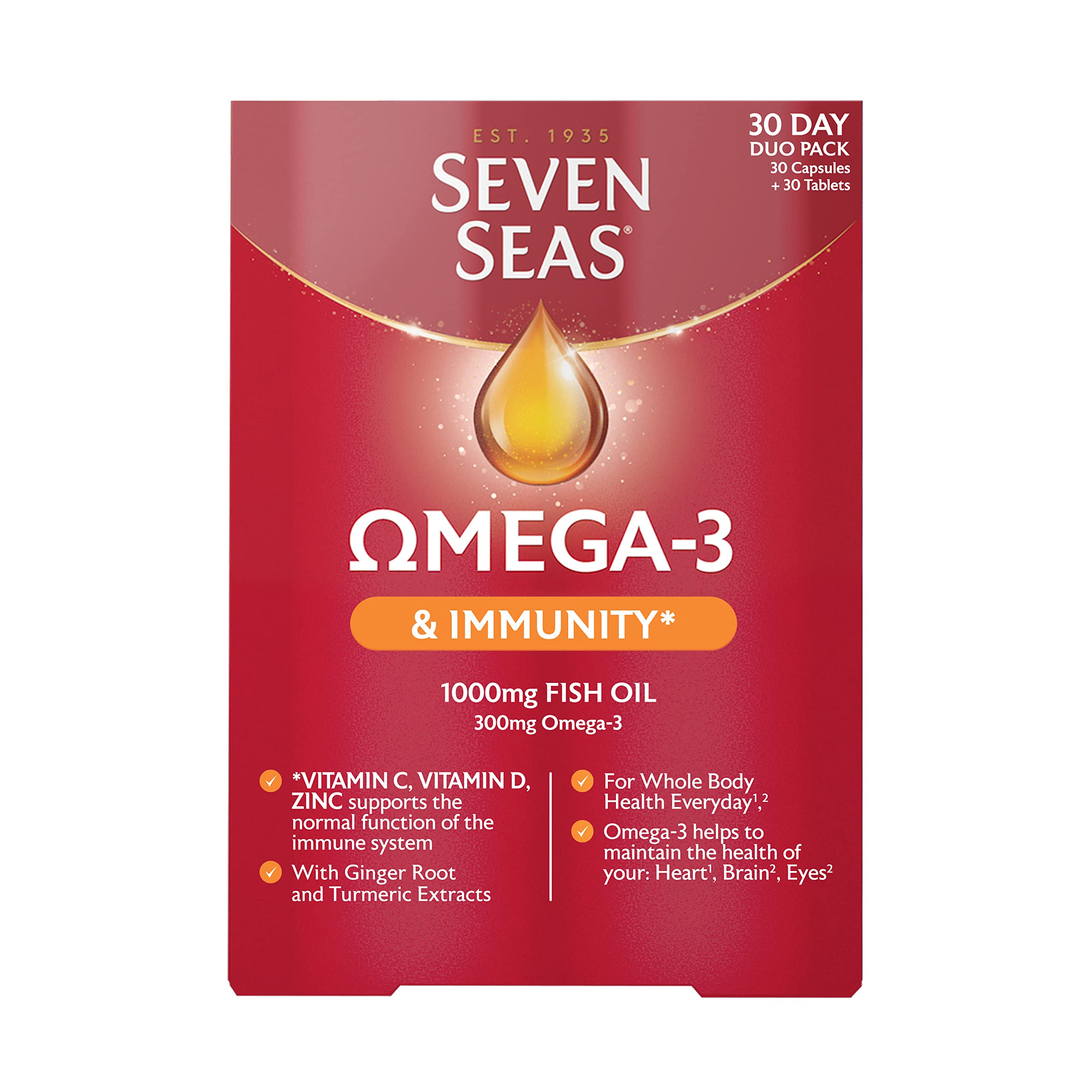 Seven Seas Omega-3 & Immunity Fischöl Kapseln 30 Tage Duopack