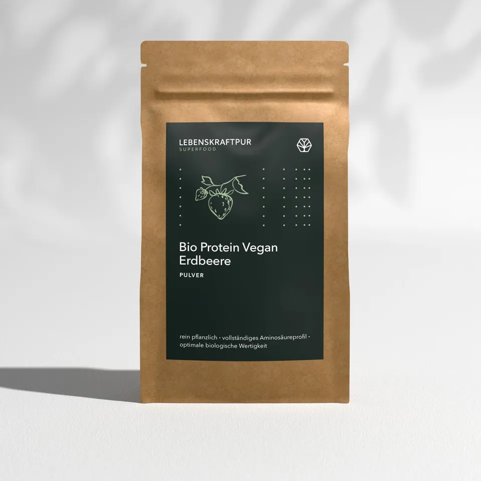 LebenskraftPur Bio Protein Vegan Erdbeere Pulver