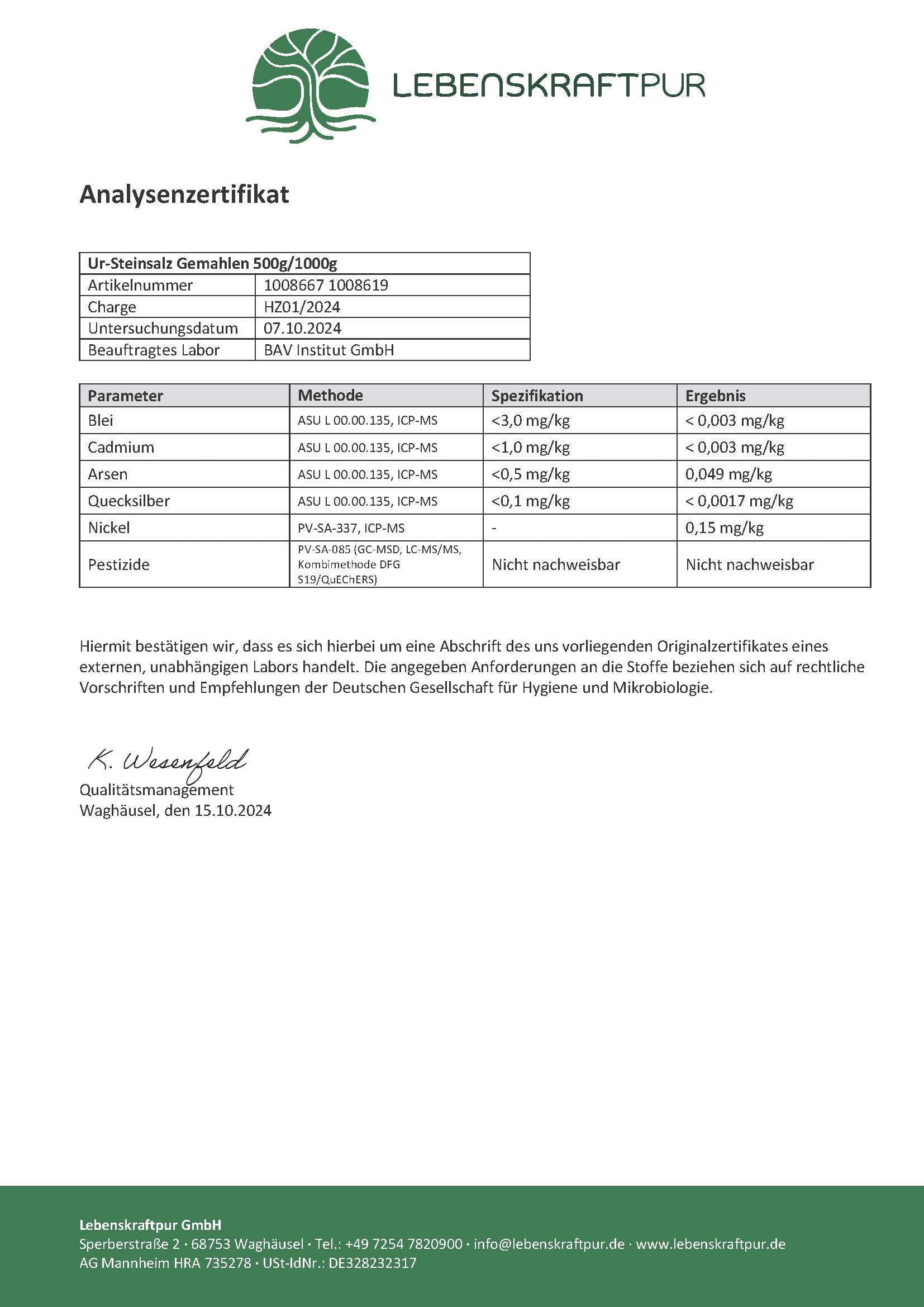 LebenskraftPur Superfood Ur-Steinsalz Gemahlen Himalayasalz 1 kg