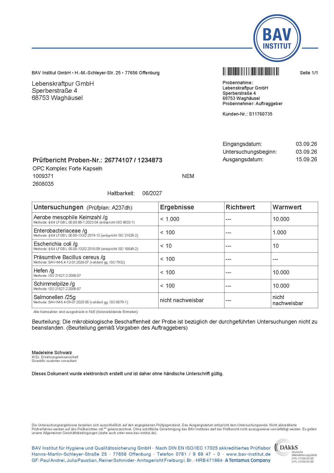 LebenskraftPur OPC Komplex Forte Kapseln 500 mg OPC vegan