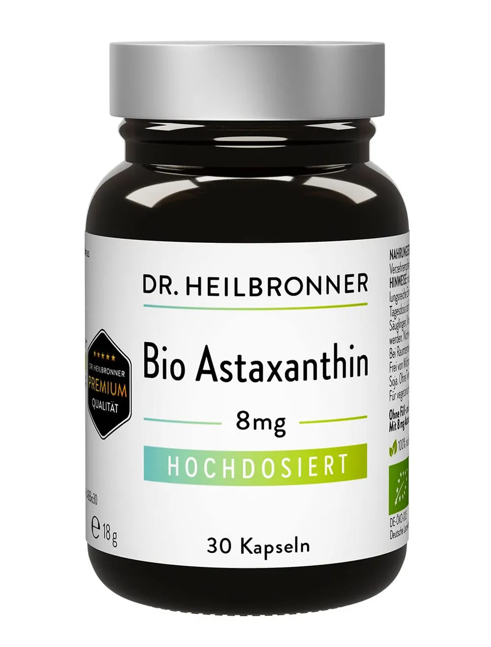 Dr. Heilbronner Bio-Astaxanthin 8mg Kapseln 30 Stück vegan