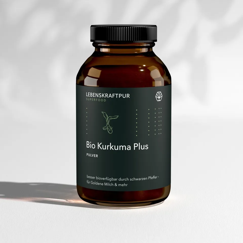 LebenskraftPur Superfood Bio Kurkuma Plus Pulver mit Pfeffer