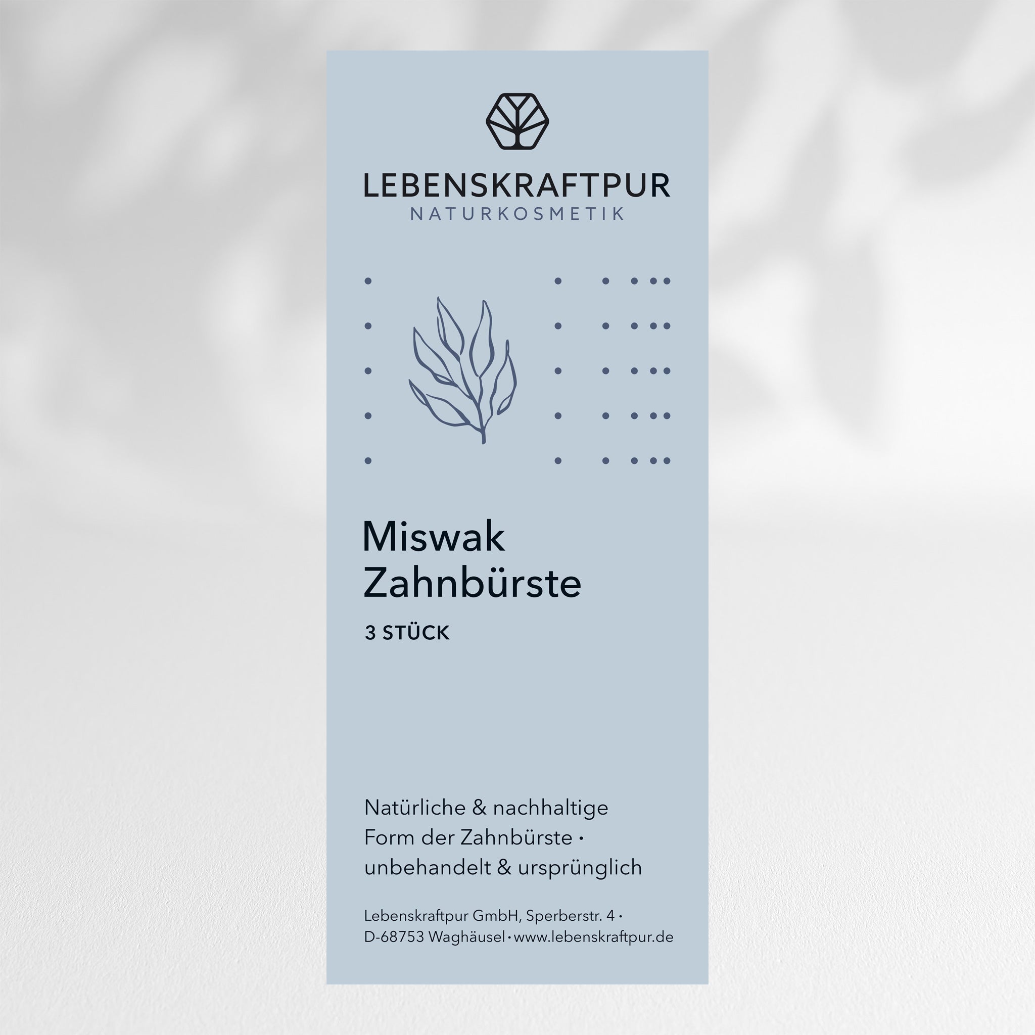Lebenskraftpur Miswak Zahnbürste Holz unbehandelt nachhaltig