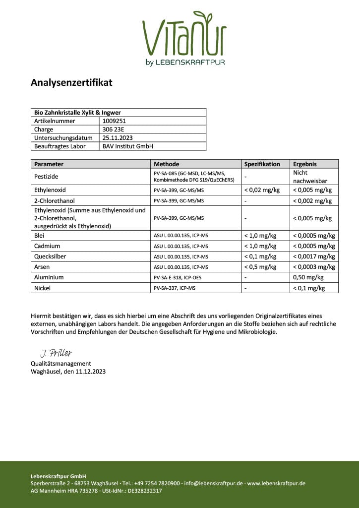 LebenskraftPur Naturkosmetik Zahnkristalle Xylit & Ingwer Bonbons