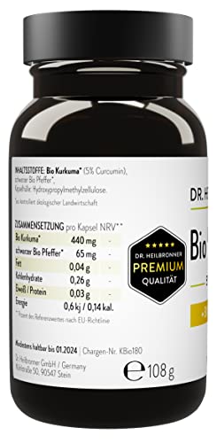 Dr. Heilbronner Bio Kurkuma Pfeffer Kapseln 180 Stk vegan