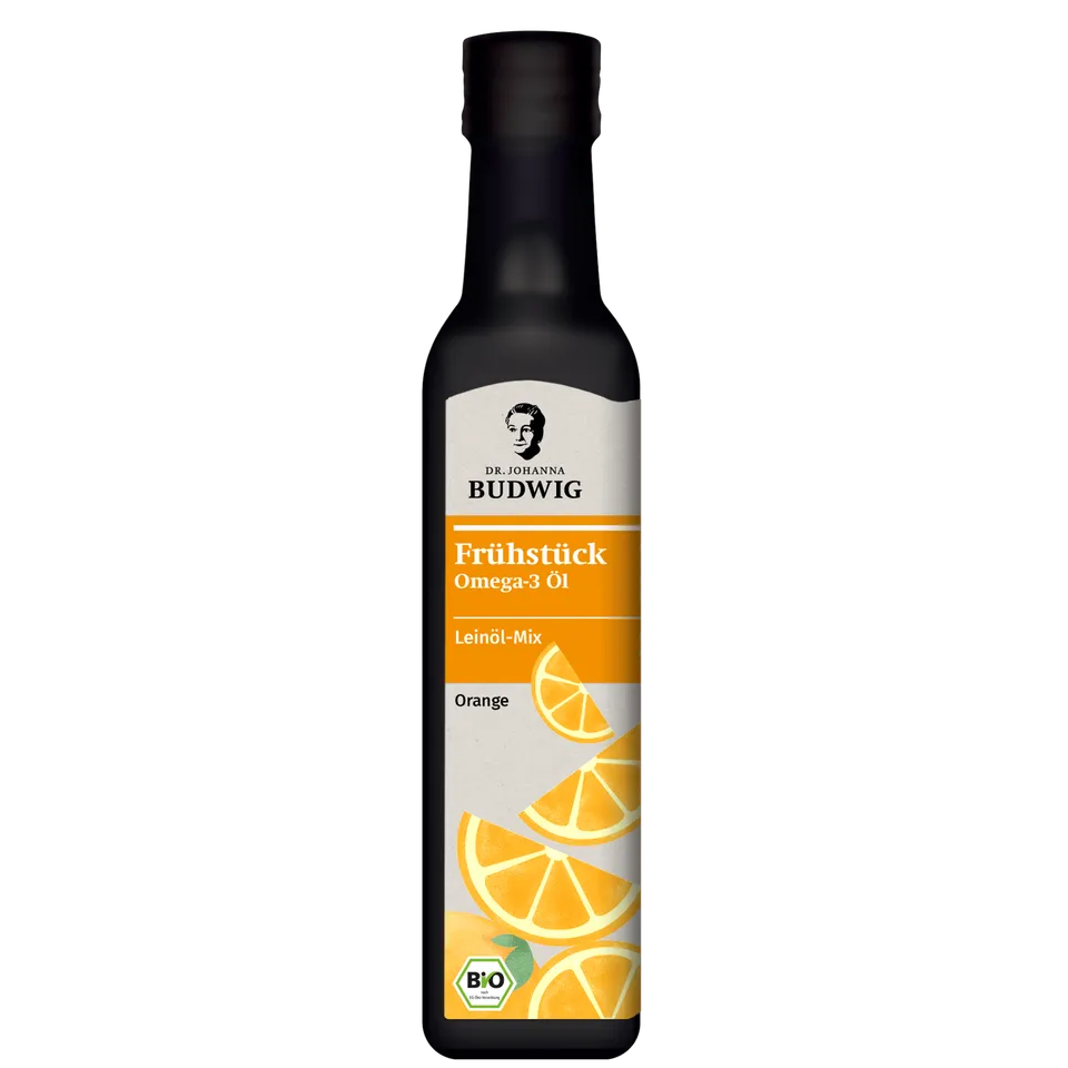 Dr. Johanna Budwig Omega-3 Frühstücksöl Orange Leinöl Bio