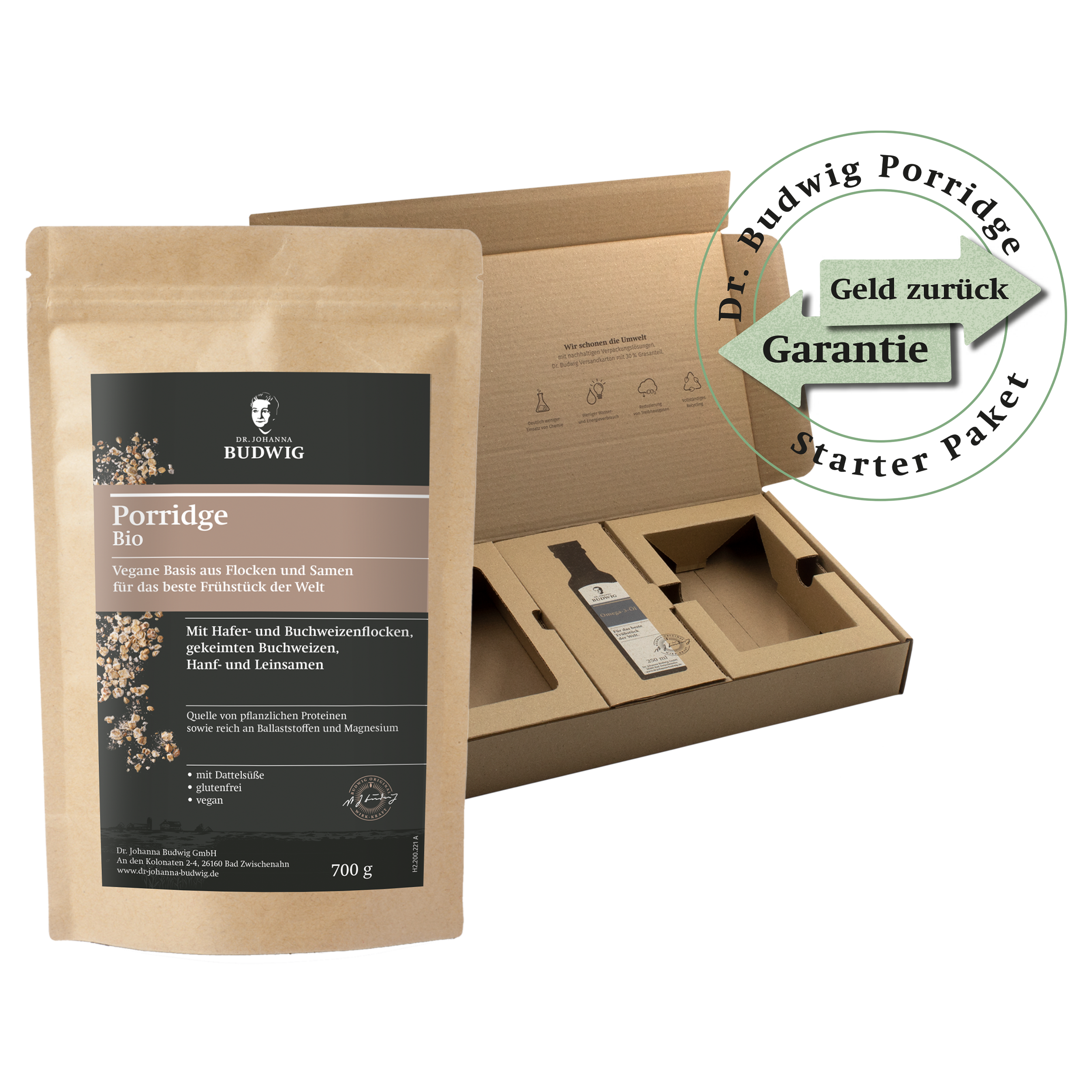 Dr. Johanna Budwig Porridge Starter Paket Vorteilspaket vegan